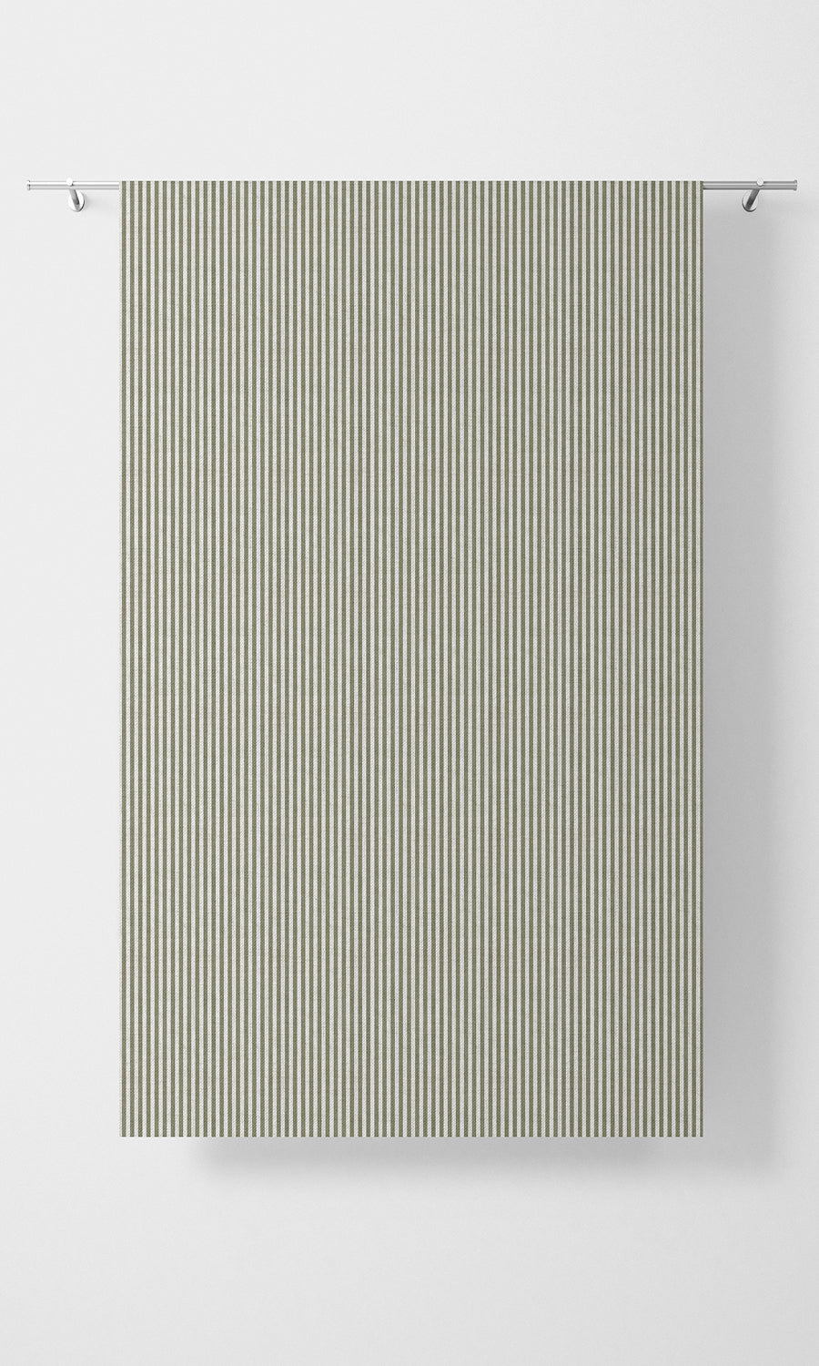Striped Home Textile Fabric Material By the Yard (Olive Green/ White)