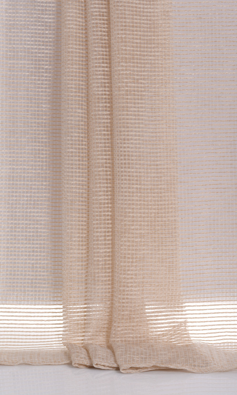Cotton Rich Sheer Window Treatments Fabric Sample (Champagne Beige)