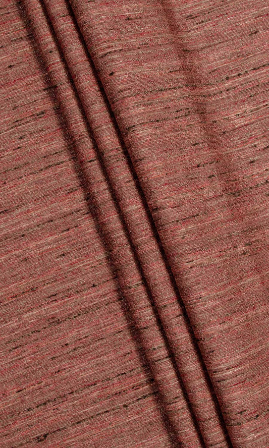 Faux Silk Textured Home Décor Fabric By the Yard (Brick Red)