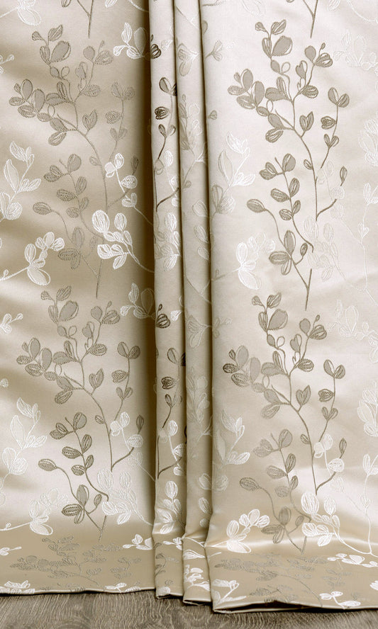 Floral Home Décor Fabric By the Yard (Beige/ Brown)