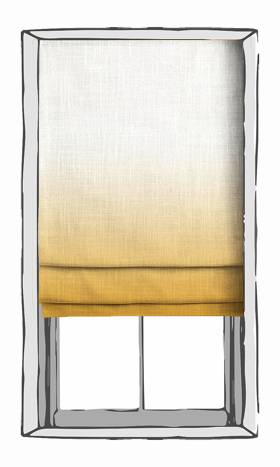 2-Tone Ombre Window Treatments Fabric By the Yard (Yellow)