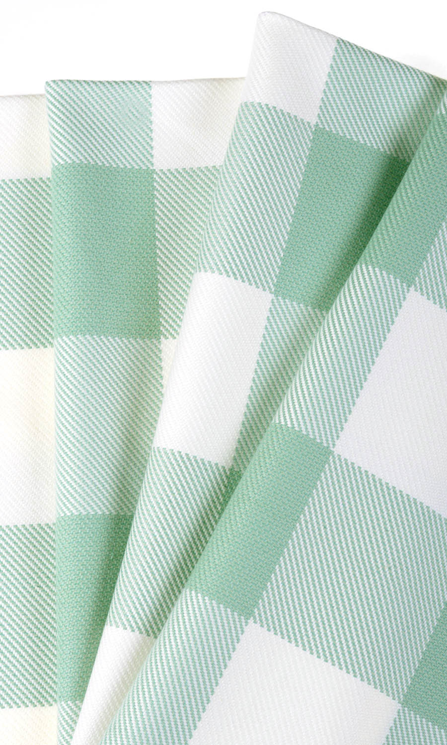 Buffalo Check Fabric Material By the Yard (Aqua Blue/ Foam White)