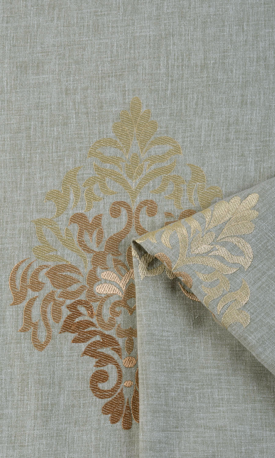 Damask Patterned  Home Textile Fabric Material By the Yard (Gray/ Beige/ Brown)