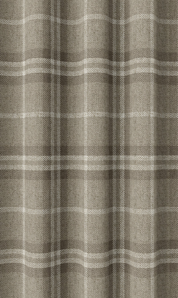 Plaid Patterned Home Textile Fabric Material Sample (Beige & Brown)