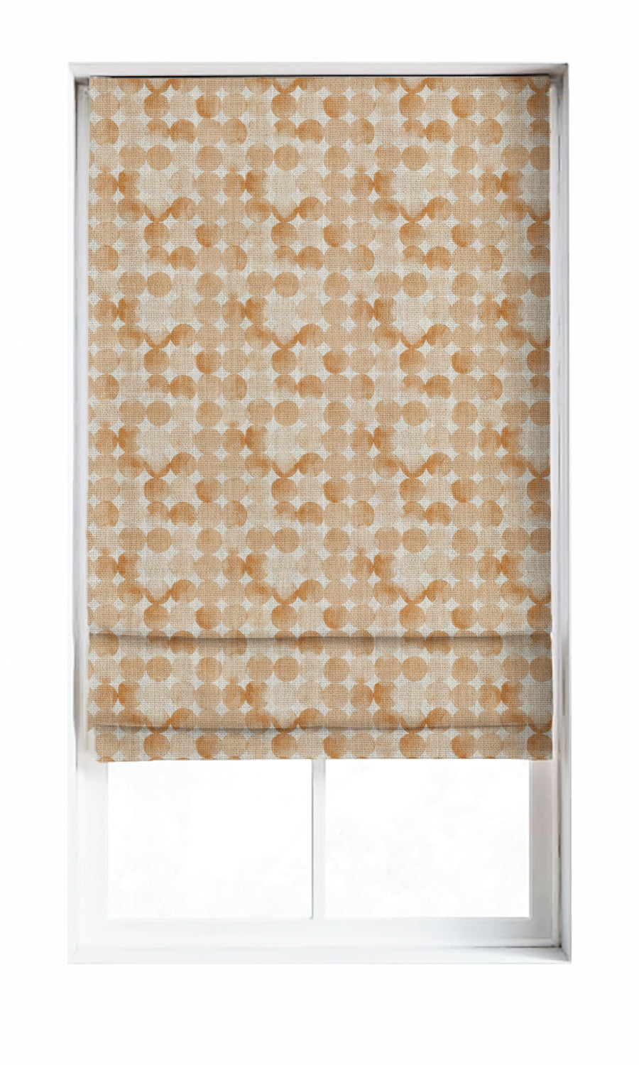 Polka Dots Window Treatments Fabric Sample (Orange/ Brown)