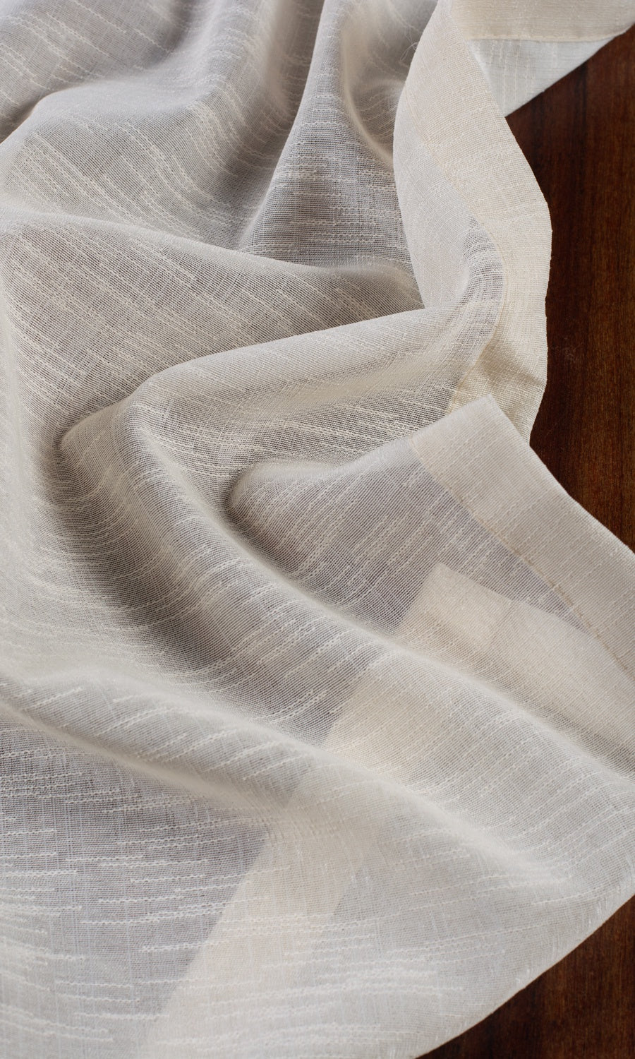 Textured Sheer Home Décor Fabric By the Yard (Pale Beige/ Warm Ivory)