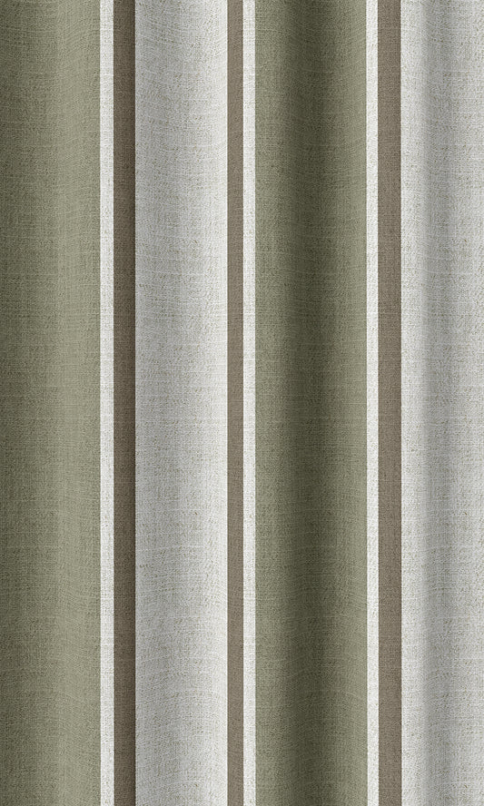 Striped Home Décor Fabric By the Yard (Green/ Brown)
