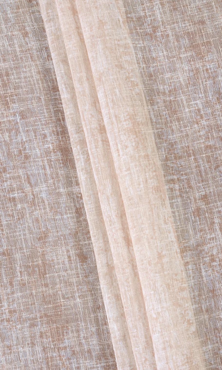 Textured Sheer Fabric Material By the Yard (Salmon Pink/ Peach Orange)