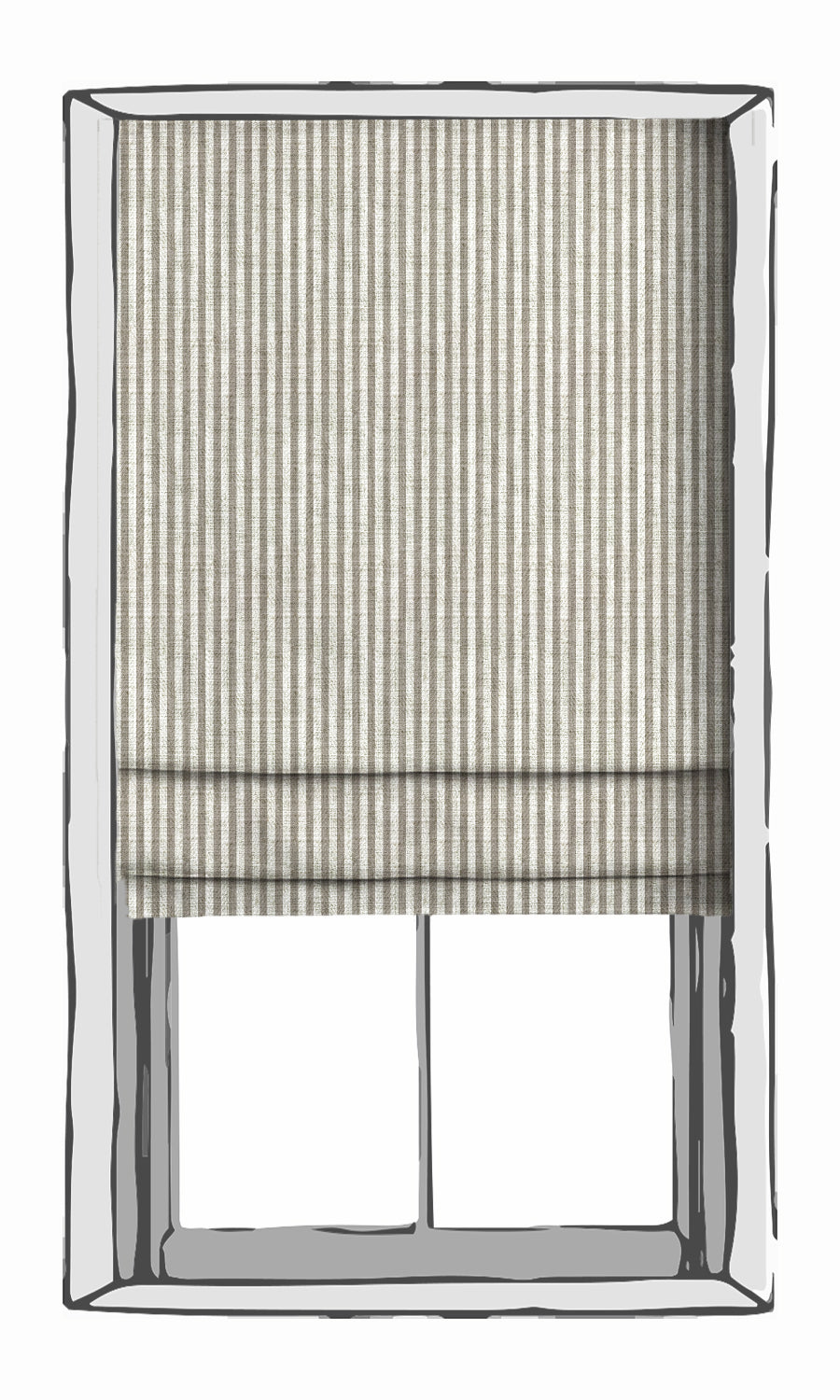 Modern Striped Fabric Material By the Yard (Grey/ White)
