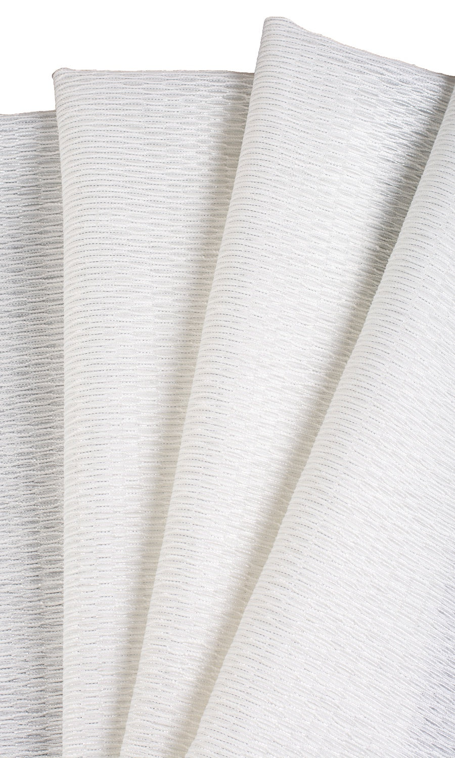 Textured Sheer Home Textile Fabric Material Sample (White)