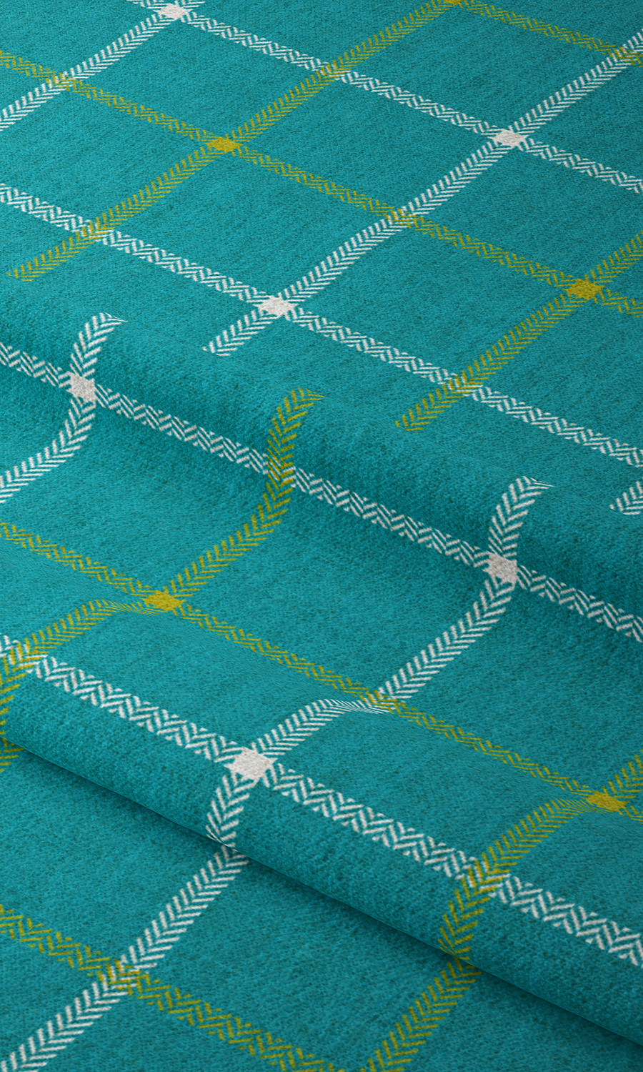 Modern Check Print Home Textile Fabric Material By the Yard (Turquoise Blue)