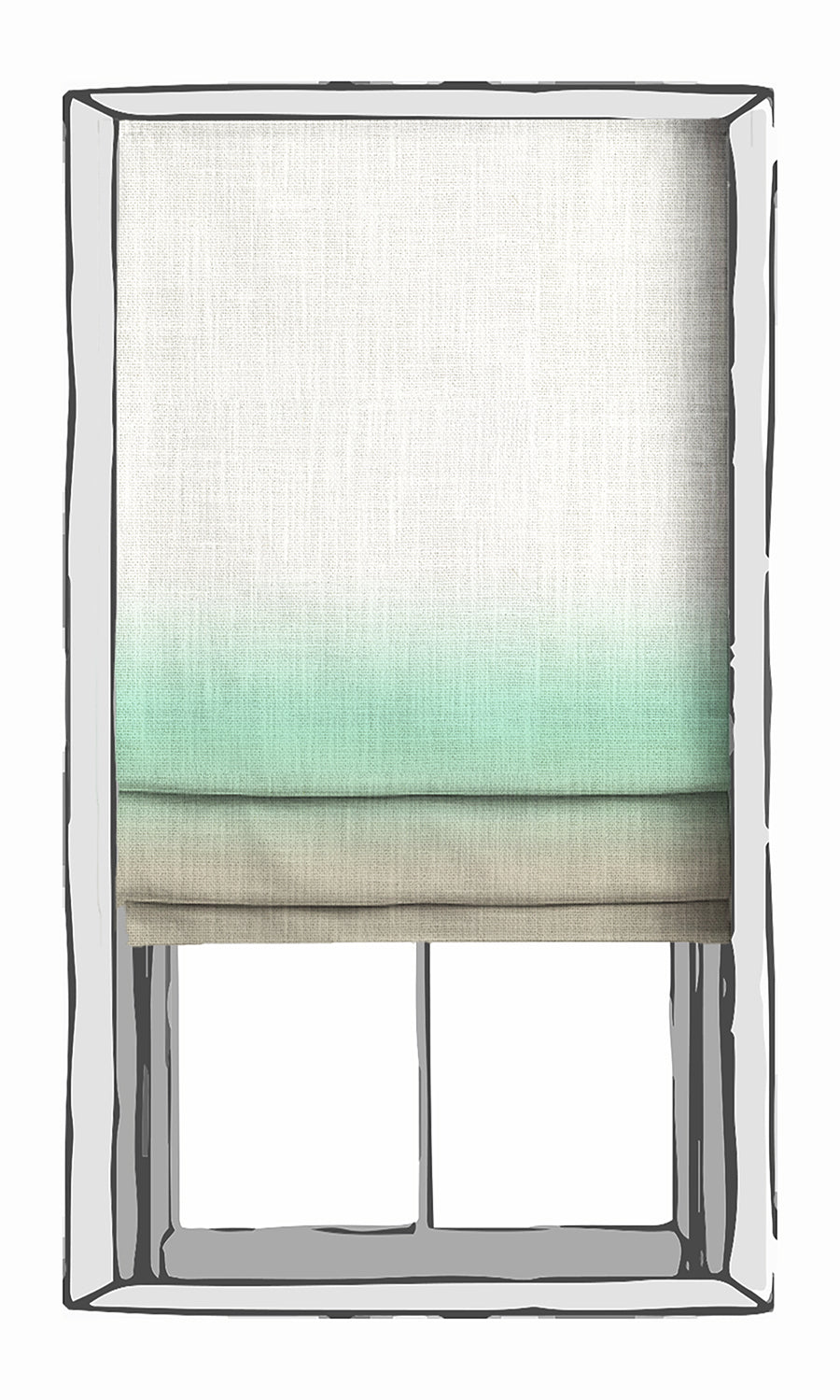 3-Tone Ombre Window Treatments Fabric Sample (Green/ Beige)