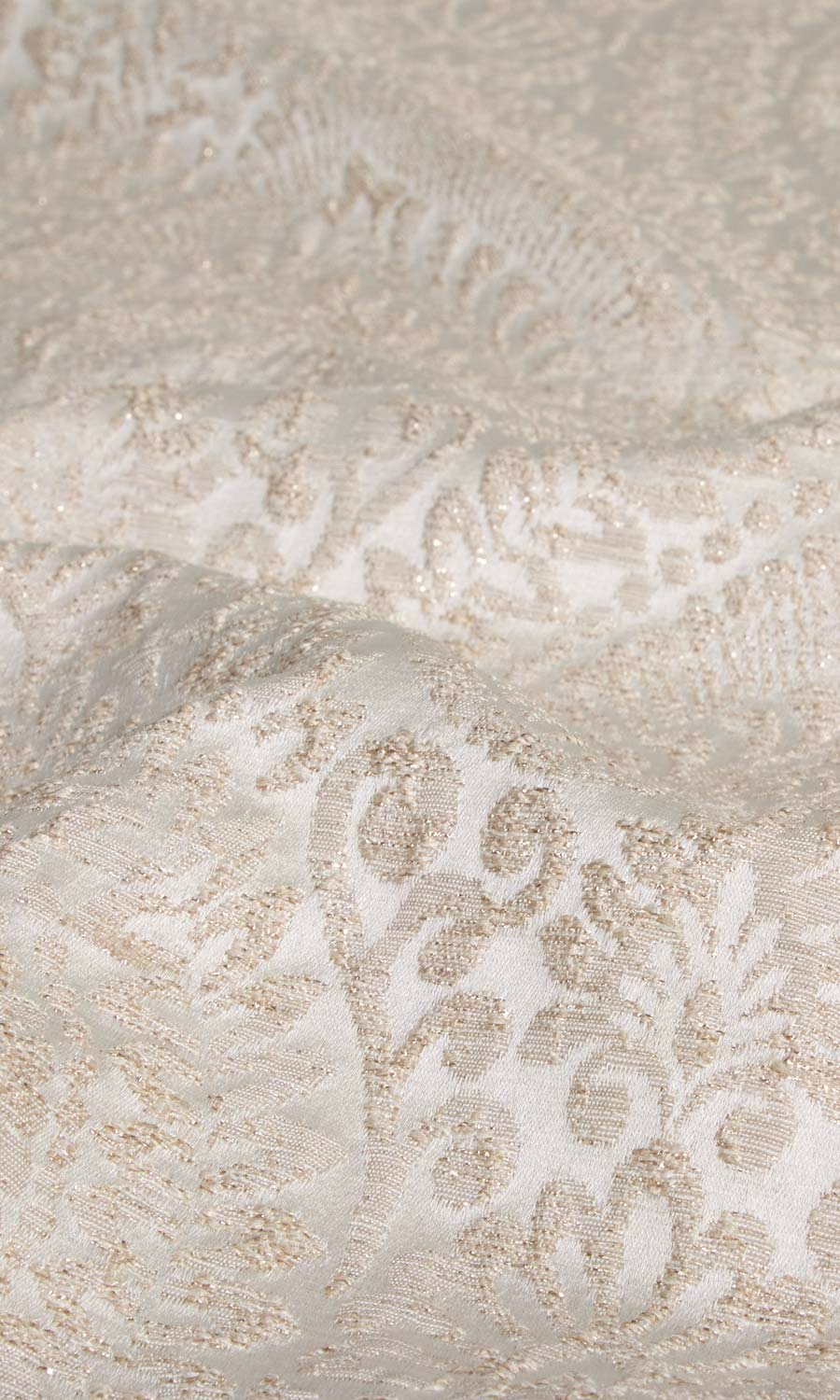 Textured Floral Fabric Material By the Yard (Cream/ Beige)