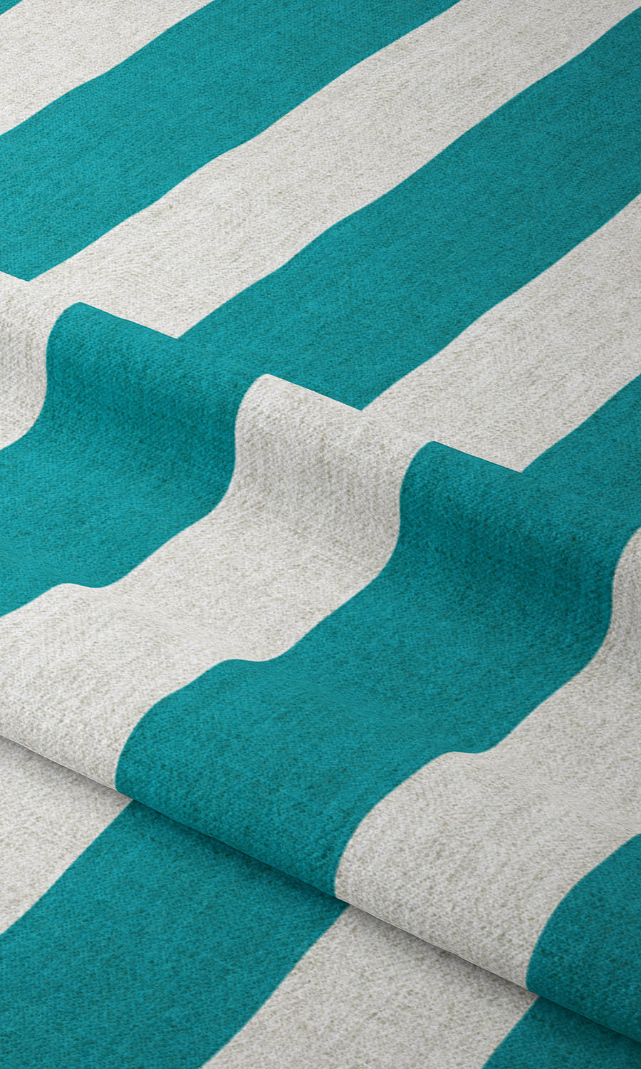 Striped Print Home Textile Fabric Material Sample (Pacific Blue)