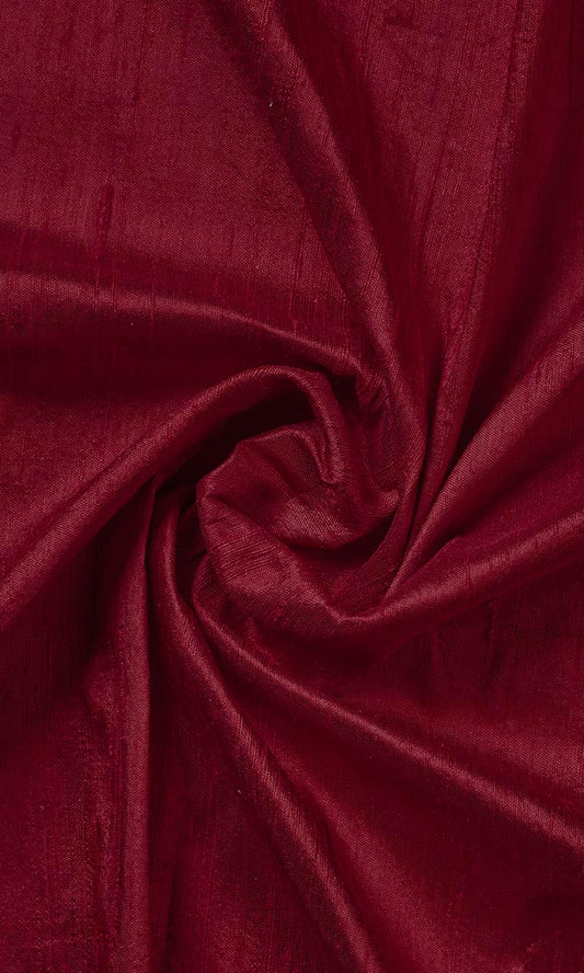Pure Silk Home Décor Fabric By the Yard (Raspberry Red)