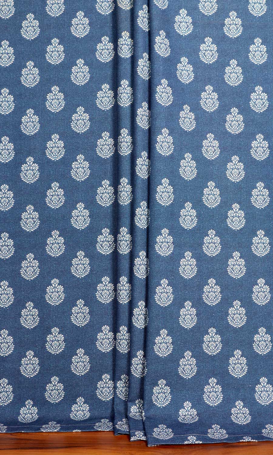 Floral Cotton Home Textile Fabric Material By the Yard (Blue)