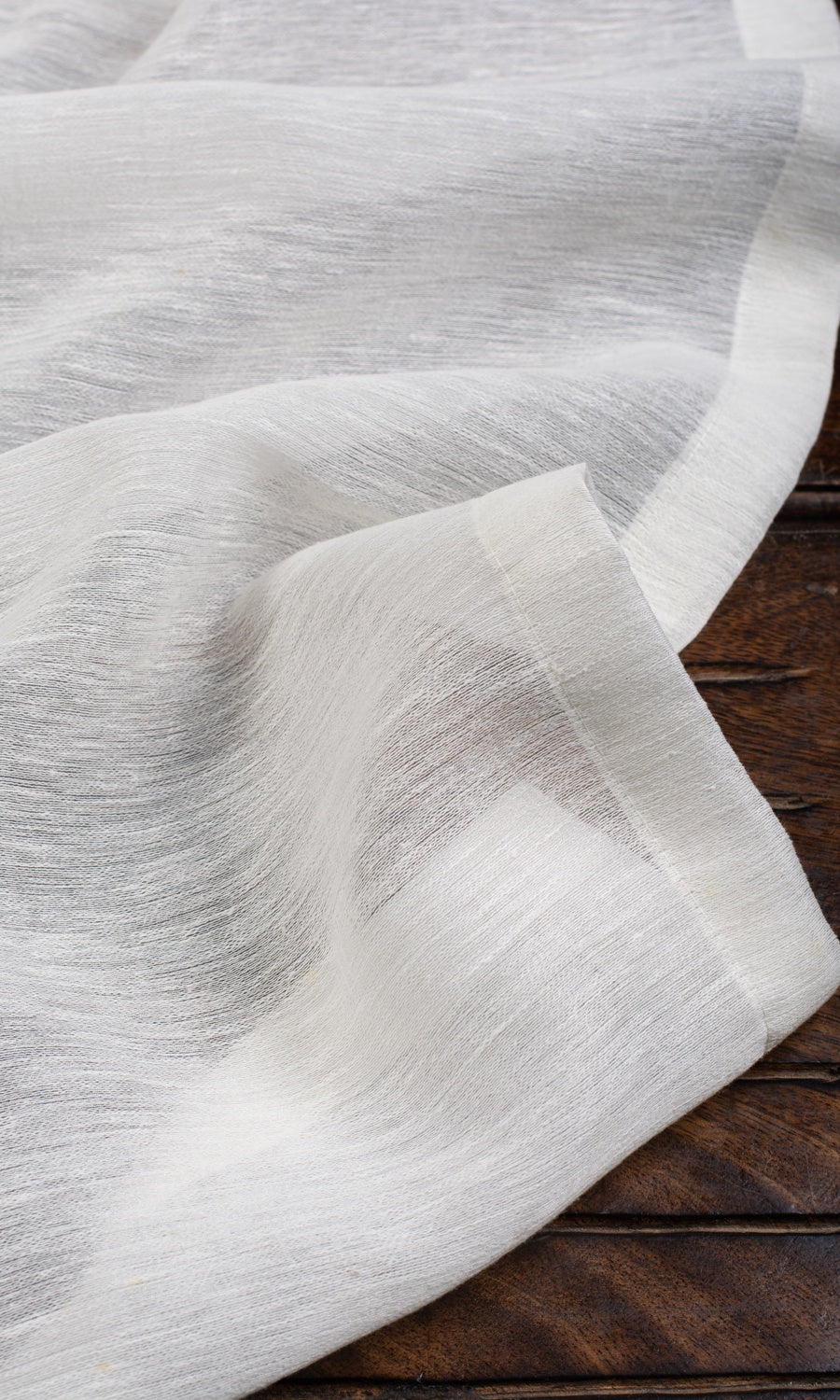 Plain Semi-Sheer Window Treatments Fabric By the Yard (White)