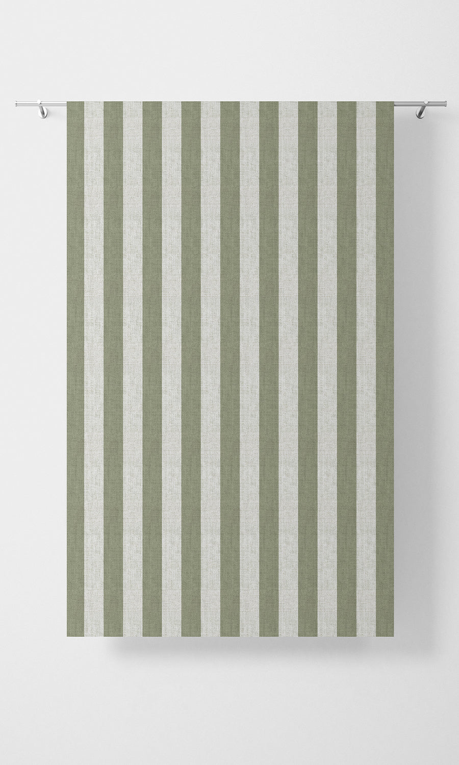 Modern Striped Home Textile Fabric Material By the Metre (Green/ White)