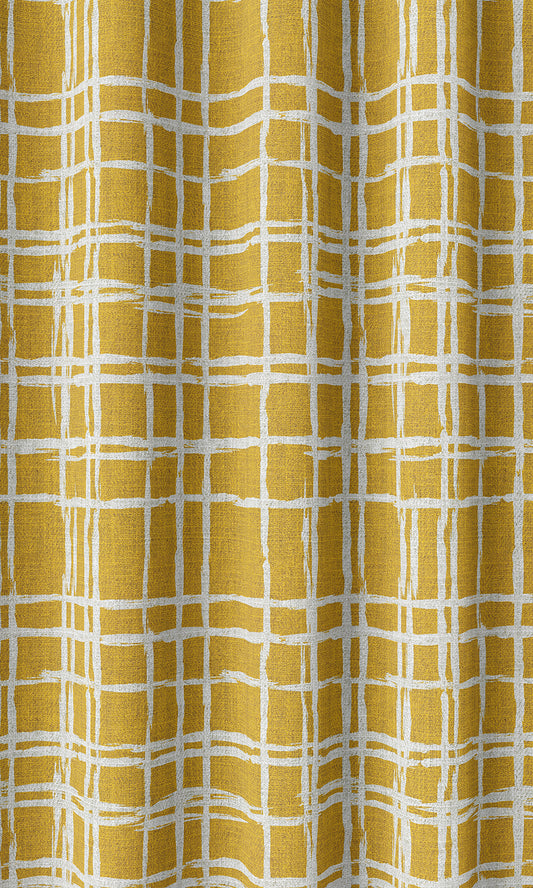 Abstract Print Home Décor Fabric Sample (Yellow/ White)