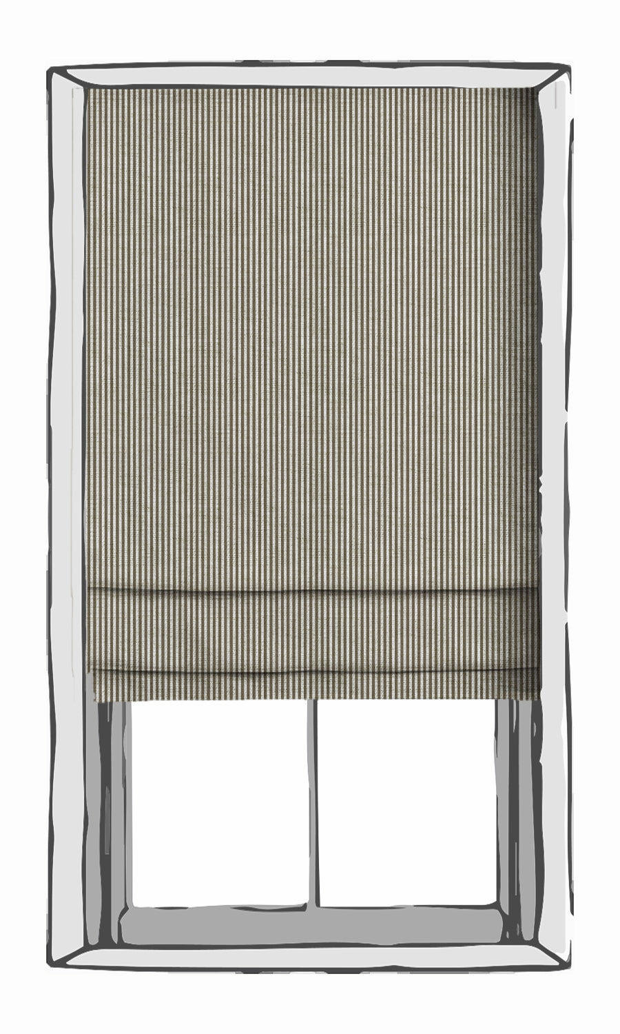 Striped Free Fabric Material Sample (Mocha Brown/ White)