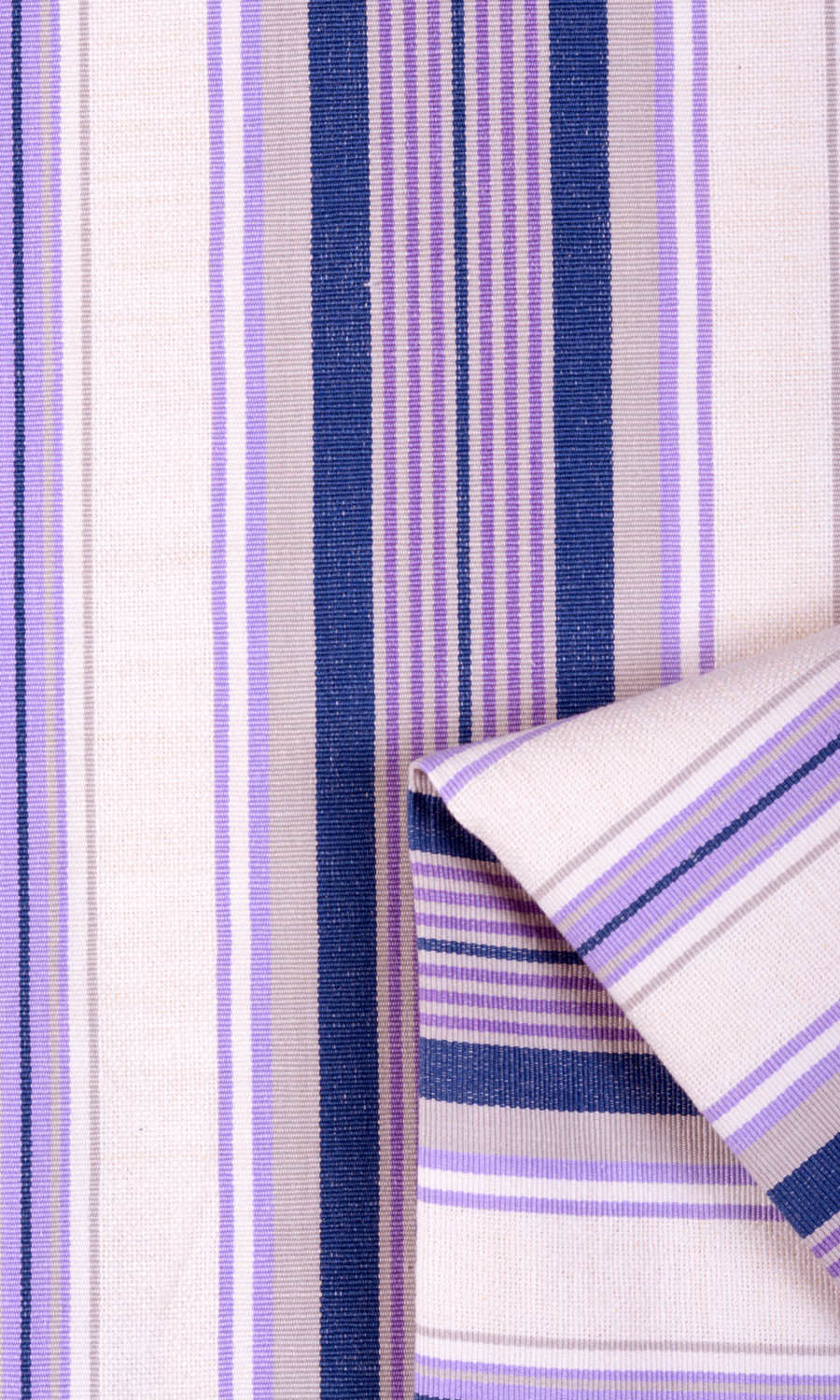 Striped Cotton Fabric By the Yard for Curtains & Drapes (Violet/ White)