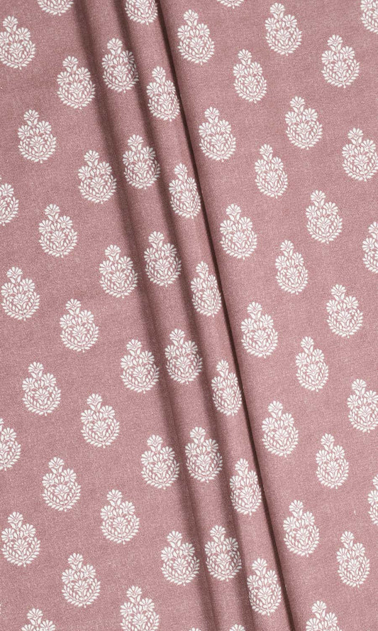 Floral Cotton Home Décor Fabric By the Yard (Blush Red/ Pink)
