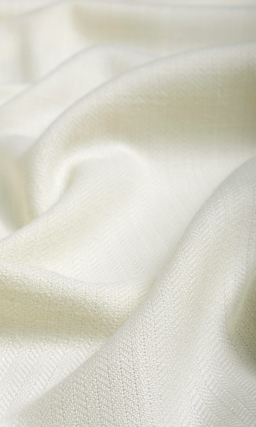 Herringbone Textured Fabric Sample for Curtains & Drapes (White/ Cream)