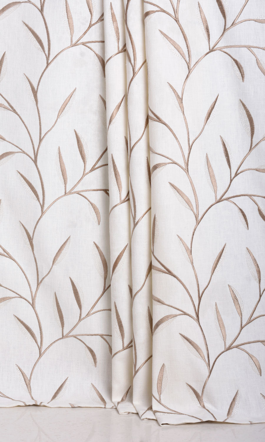 Floral Embroidery Home Décor Fabric By the Yard (Cream)