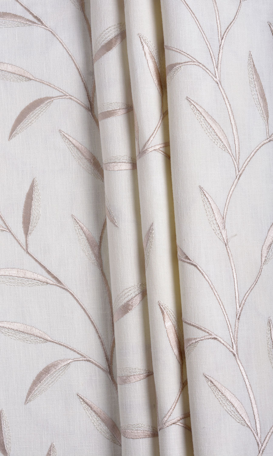 Floral Embroidery Fabric Material By the Yard (White/ Cream)