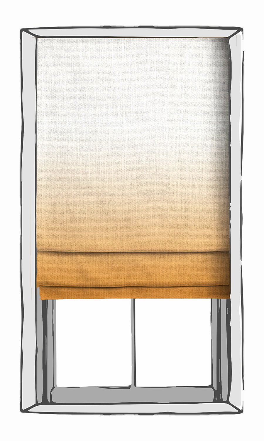 2-Tone Ombre Window Treatments Fabric By the Yard (Orange)