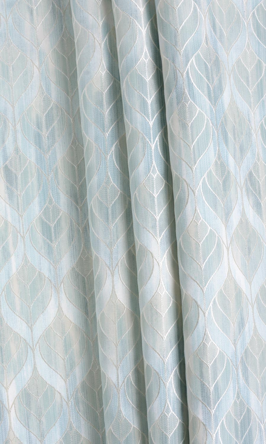 Petal Patterned Fabric By the Yard for Curtains & Drapes (Pale Aqua Blue)
