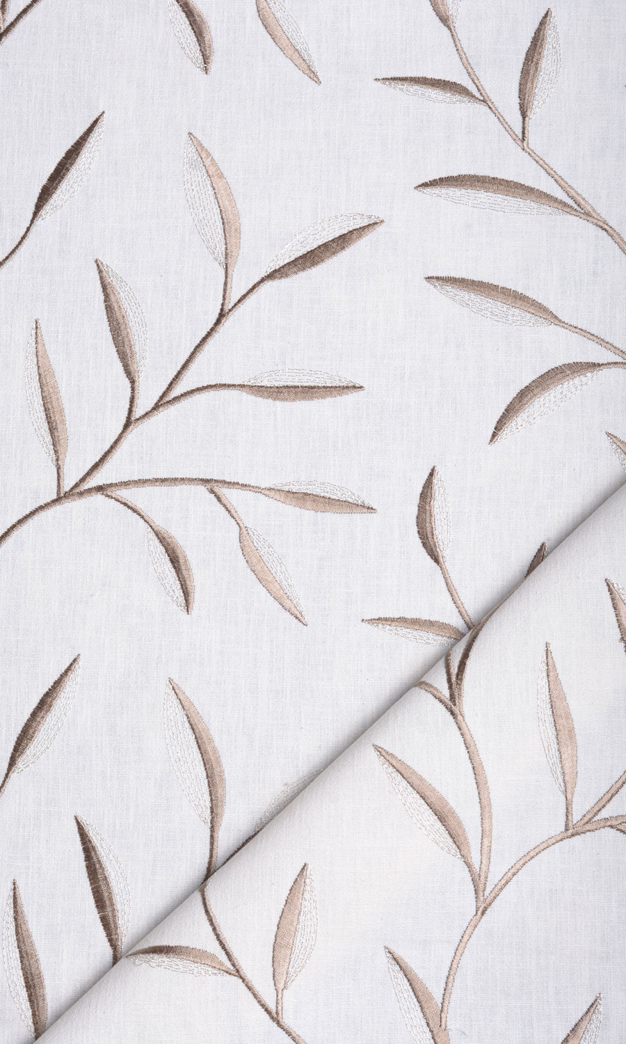 Floral Embroidery Fabric Material By the Yard (Cream)