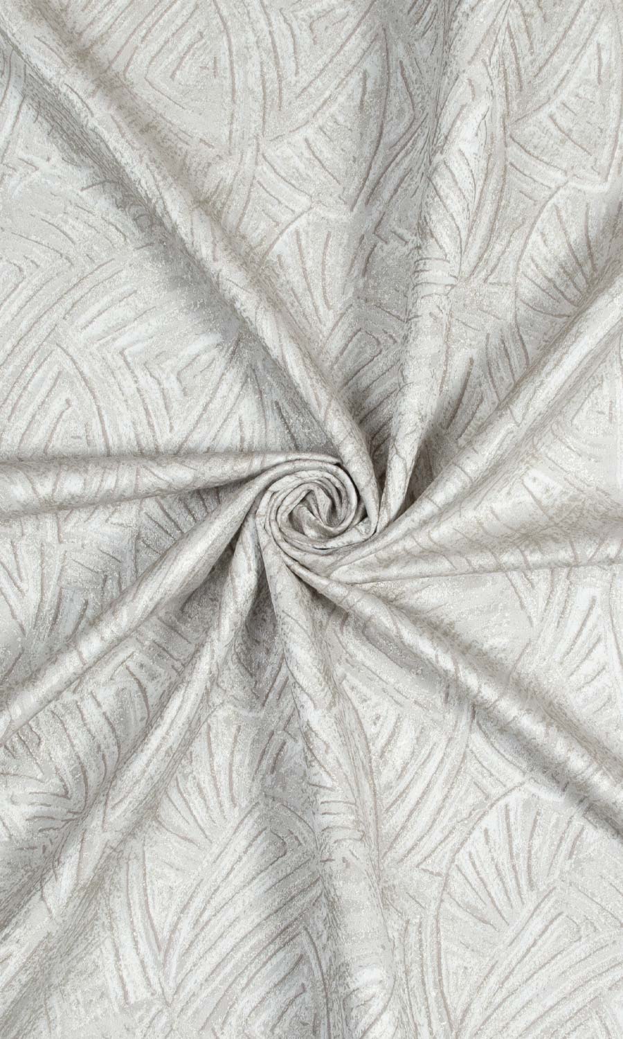 Self-Patterned Poly-Cotton Fabric Material By the Yard (White/ Cream)