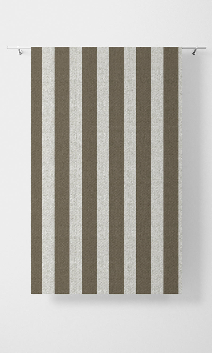 Striped Home Textile Fabric Material By the Metre (Cedar Brown/ White)