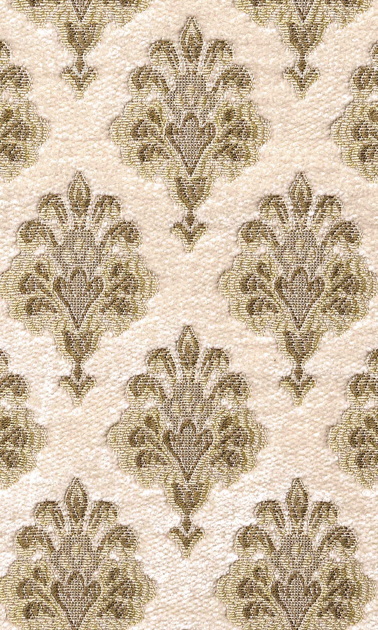 Damask Velvet Home Textile Fabric Material By the Yard (Beige/ Brown)