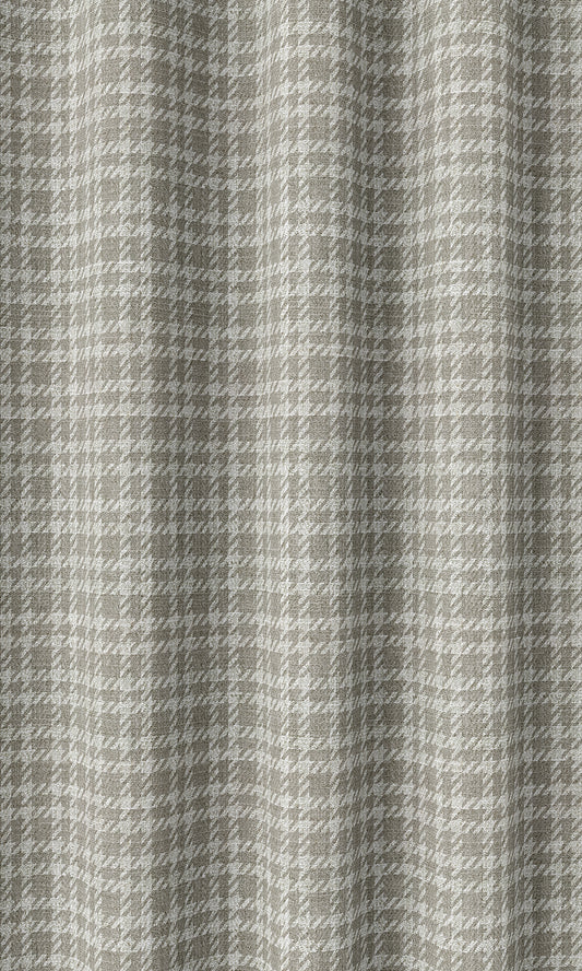 Check Patterned Drapery (Grey/ White)