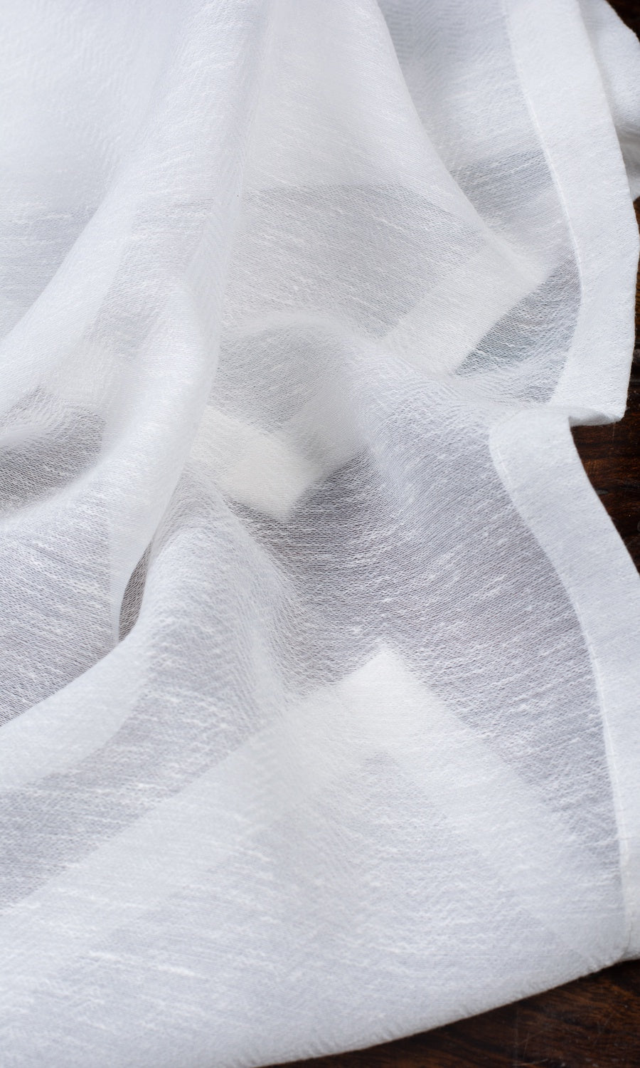 Textured Sheer Home Décor Fabric By the Yard (White)