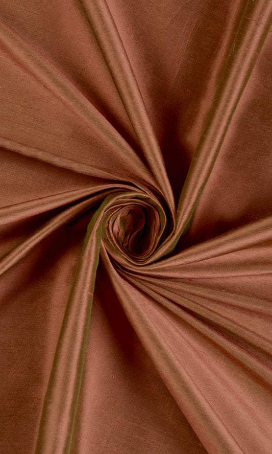 Shantung Silk Home Décor Fabric By the Yard (Deep Orange)