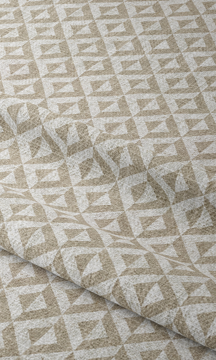 Modern Geometric Print Window Treatments Fabric Sample (Beige/ White)