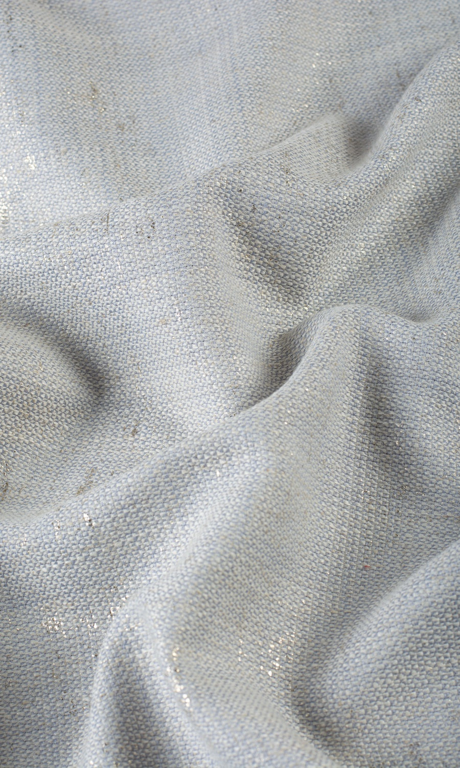Metallic Accents Linen Blend Fabric By the Yard for Curtains & Drapes (Gray-Blue)
