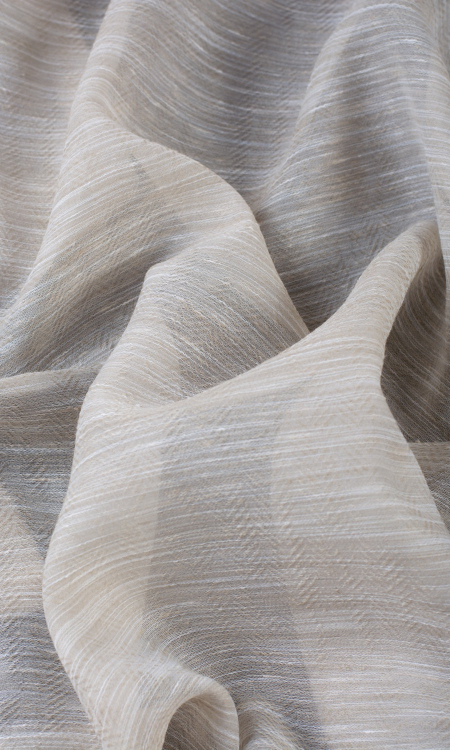 Textured Sheer Fabric Material By the Yard (Greige/ Cream)