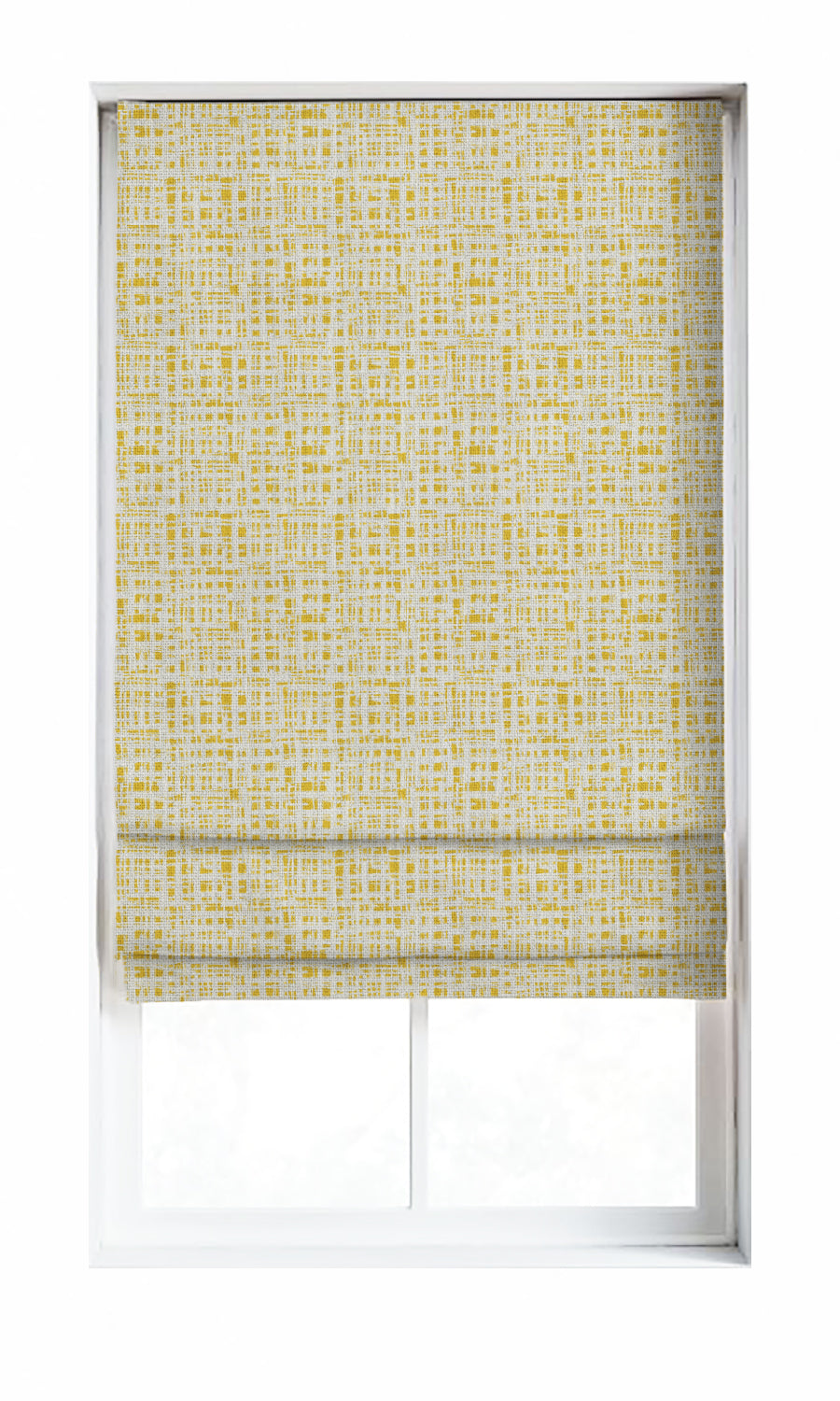 Abstract Print Window Treatments Fabric By the Metre (Eggshell White/ Yellow)