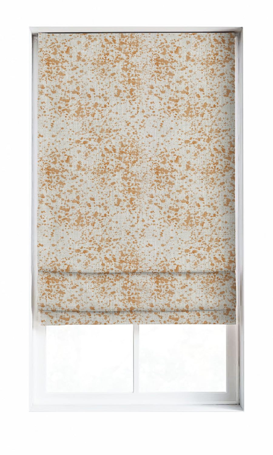 Abstract Print Window Treatments Fabric By the Metre (White/ Orange/ Brown)