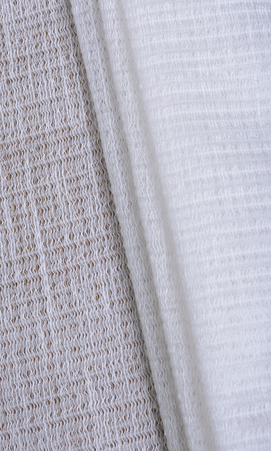 Cotton Blend Check Sheer Window Treatments Fabric By the Yard (Milky White)