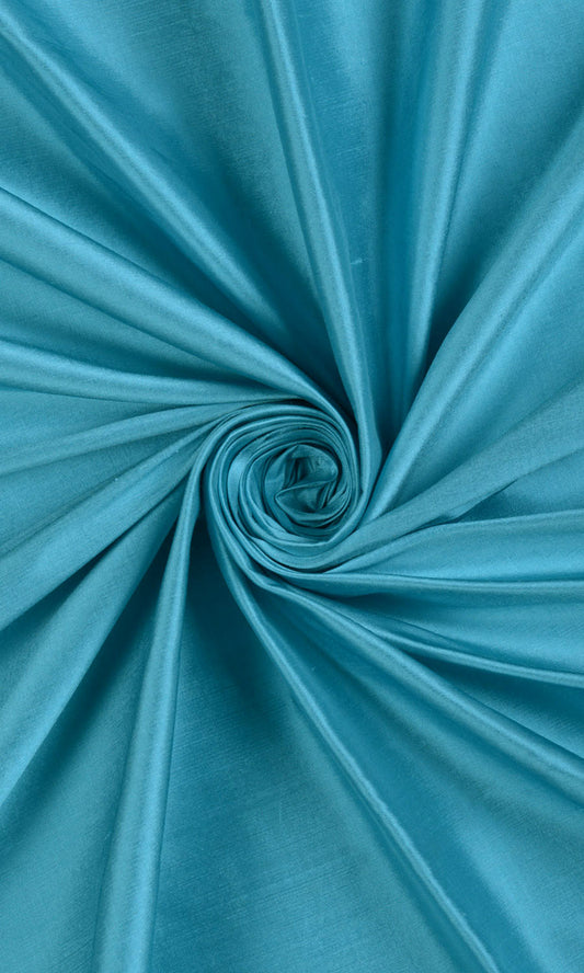 Shantung Silk Home Décor Fabric By the Yard (Aqua Blue)