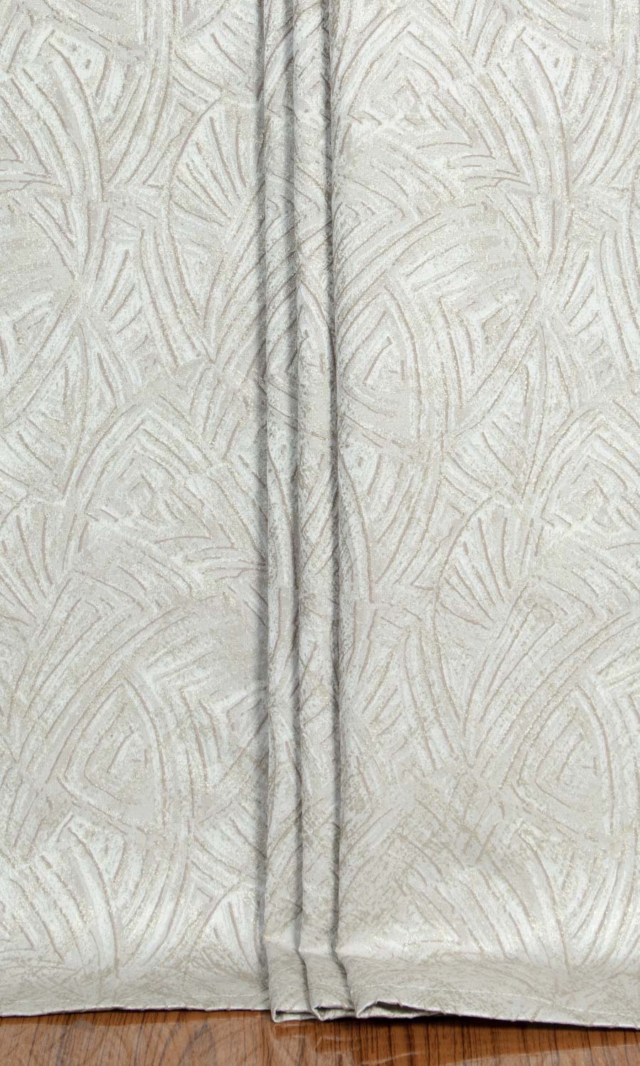 Self-Patterned Poly-Cotton Home Textile Fabric Material By the Yard (White/ Cream)