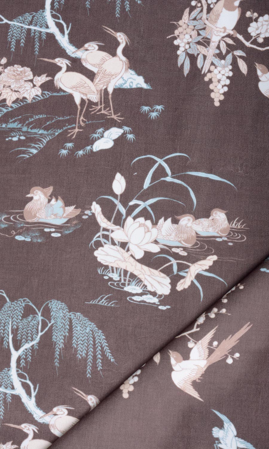Chinoiserie Toile Velvet Home Textile Fabric Material By the Yard (Deep Wine/ Brown)