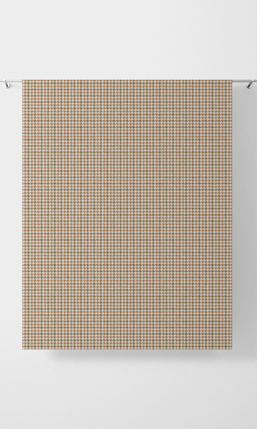 Houndstooth Fabric Material By the Metre (Orange & Green)