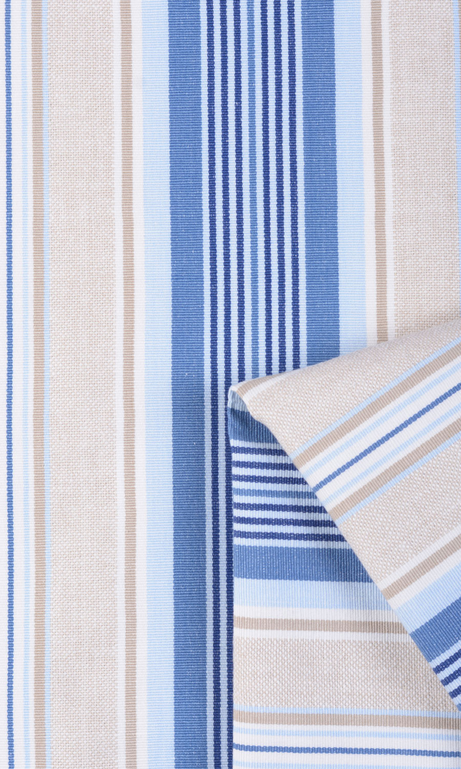 Barcode Striped Pattern  Home Textile Fabric Material Sample (Blue/ Beige)
