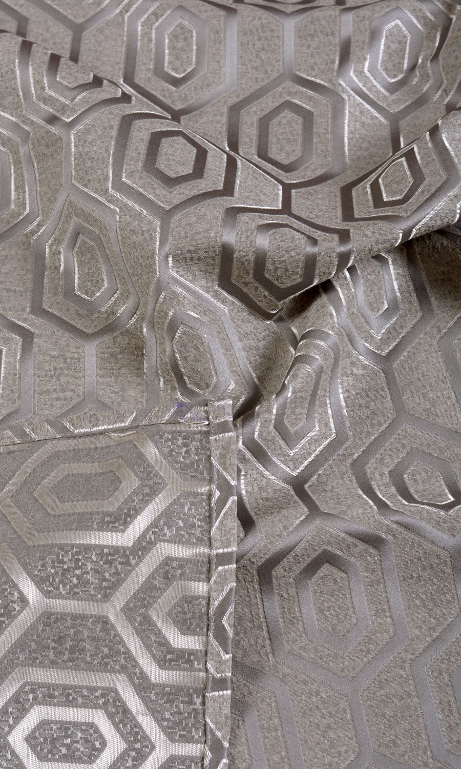 Jacquard Honeycomb Patterned  Fabric Sample for Curtains & Drapes (Grey)